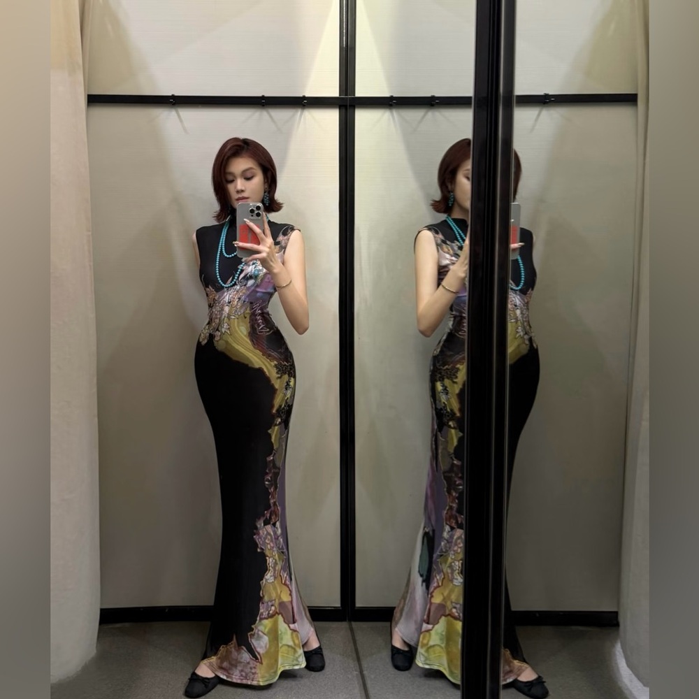 Reversible Mermaid Maxi Dress 2-Way Wear Long Length  Evening Vacation Dress